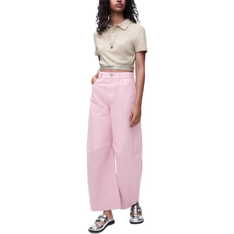 LOEWE Cropped Polo 'Beige'-3