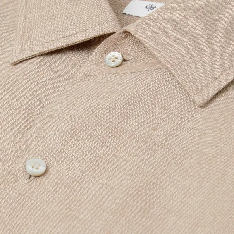 Loro Piana Shirt Men's Linen Hemp Beige-6