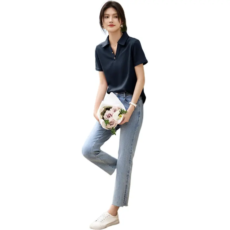 XWI T Shirts Women's Navy Blue-4