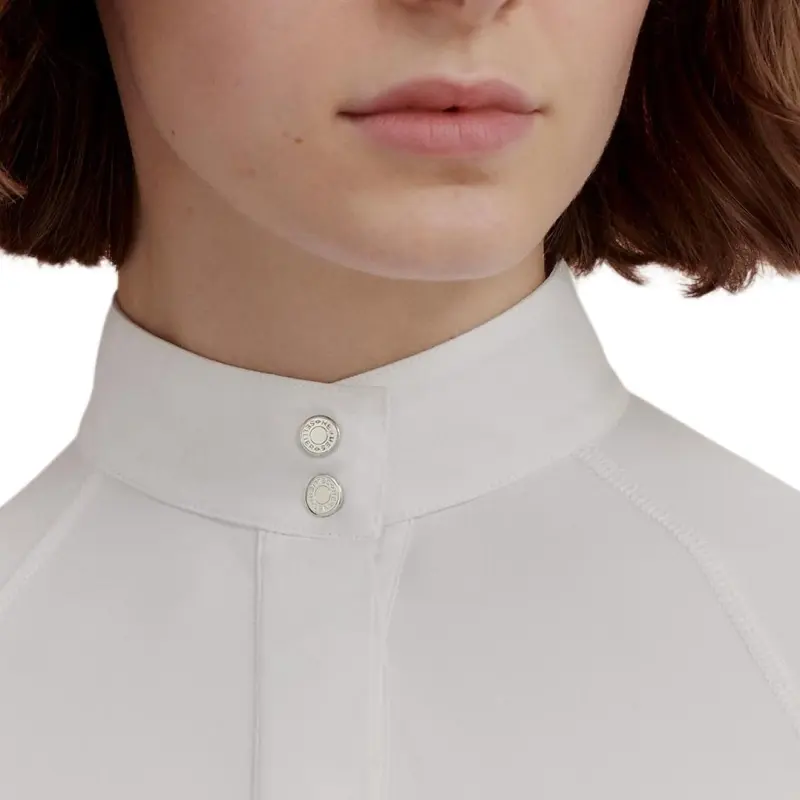 HERMES Horse Riding Collection Polo Shirt Women's White-2