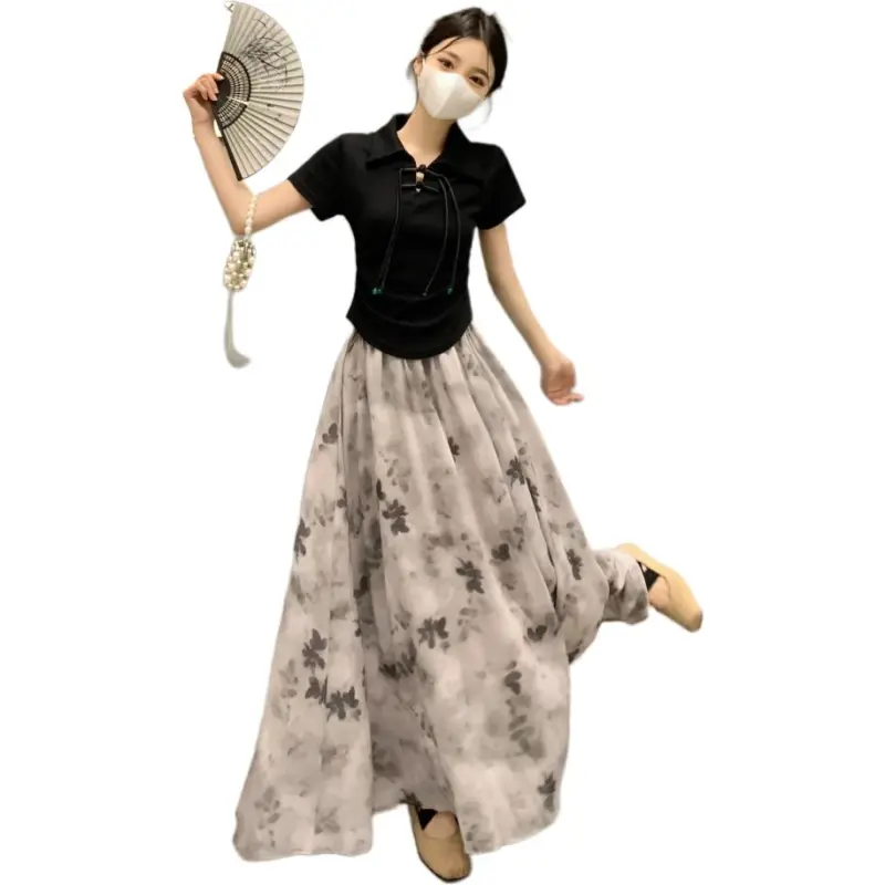 Mu Xiao Xin Two Piece Skirt Sets Women's-1