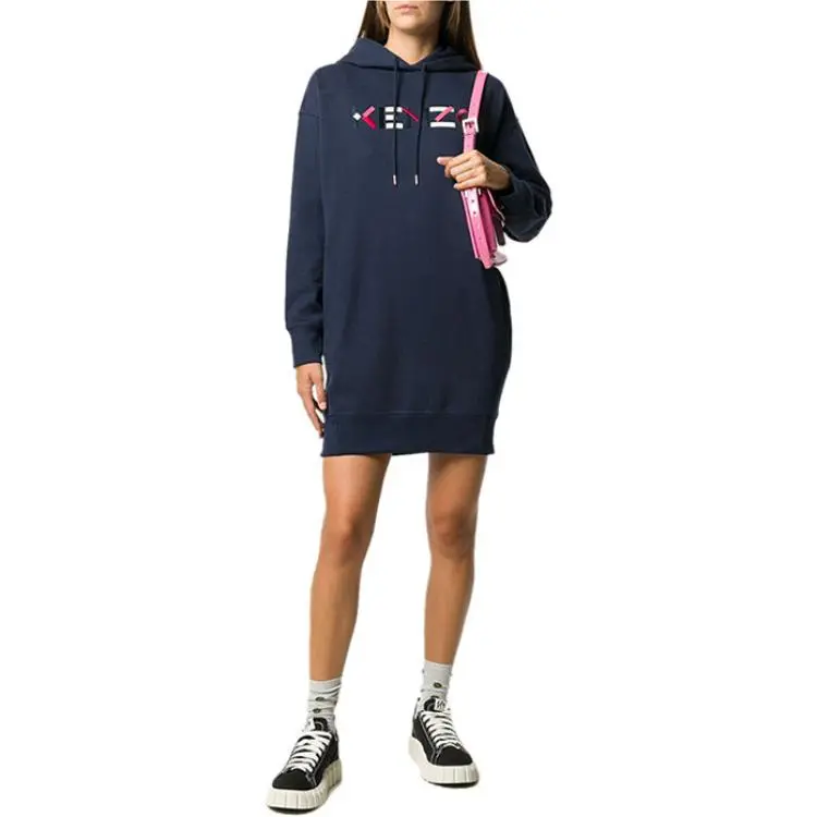 KENZO Long Sleeved Dresses Women's Blue-3