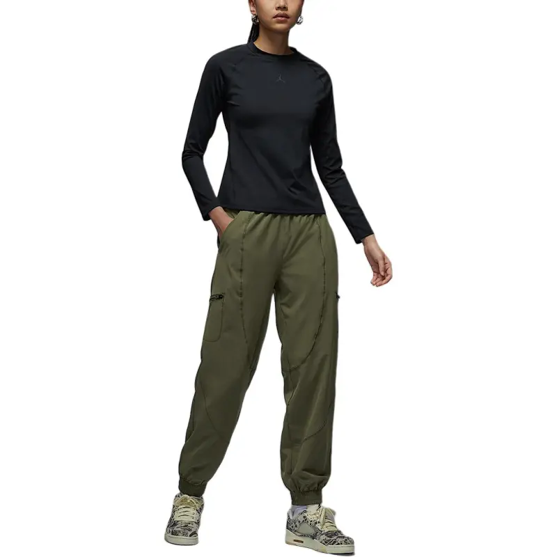 Jordan SportTunnel FW24 Knitted Sweatpants Women's Medium Olive Green/Khaki Green-2