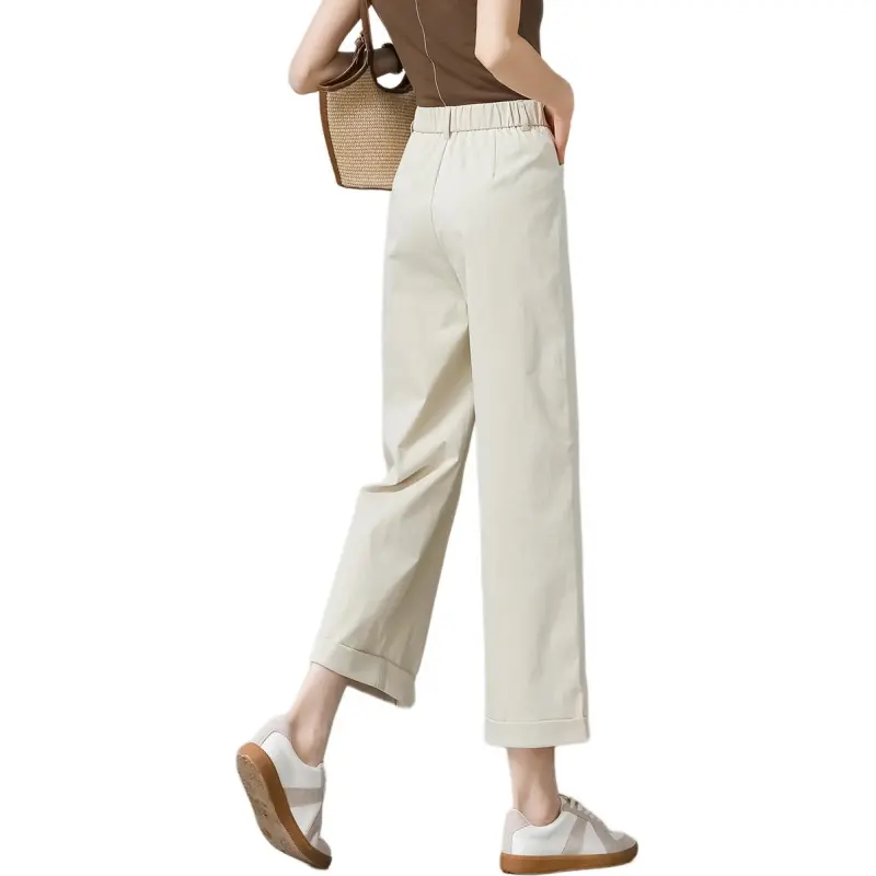 Weixi Casual Pants Women's Cream Apricot-5