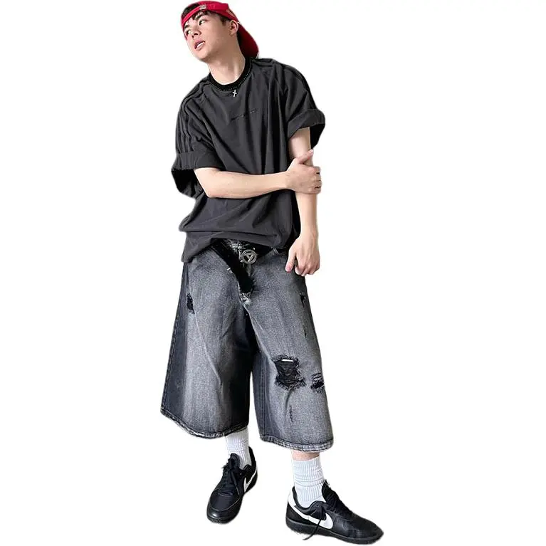 CORNILOT Denim Shorts Unisex Black-3