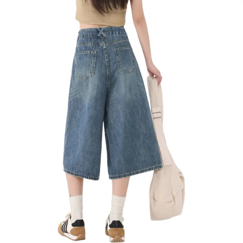 Weixi Denim Shorts Women's Nostalgic Blue-2