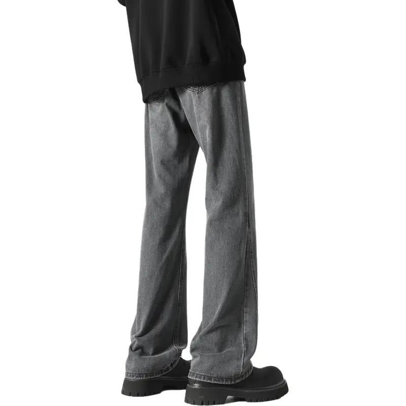 WARNING LIGHT Jeans Unisex Black Gray Color-5