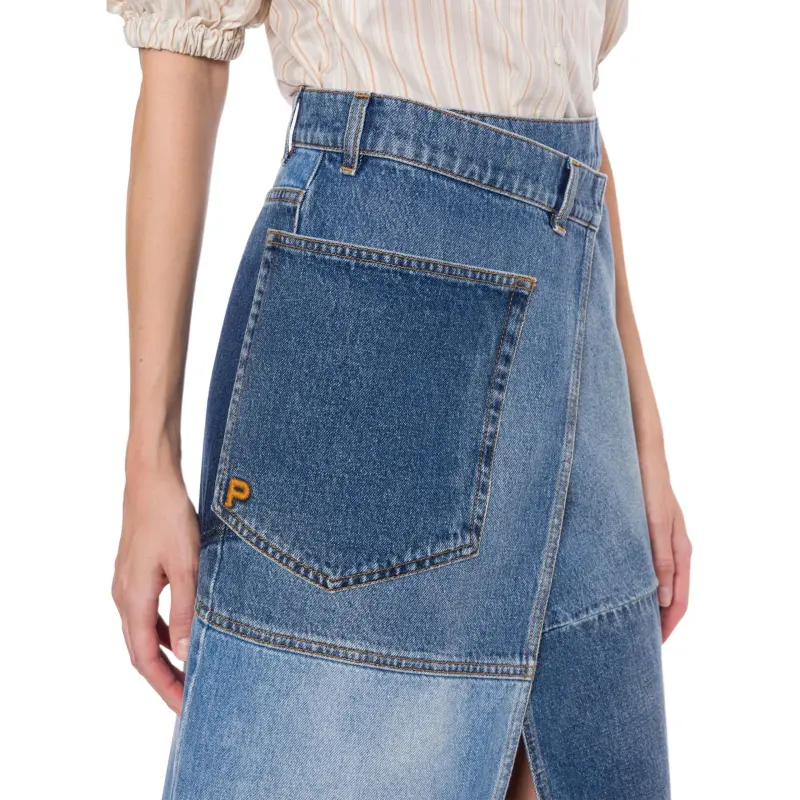 PHILOSOPHY DI LORENZO SERAFINI Asymmetric Denim Skirt-3
