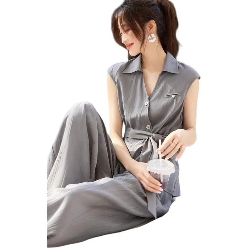 Mo Han Yi Mei Casual Suit Women's Gray-2