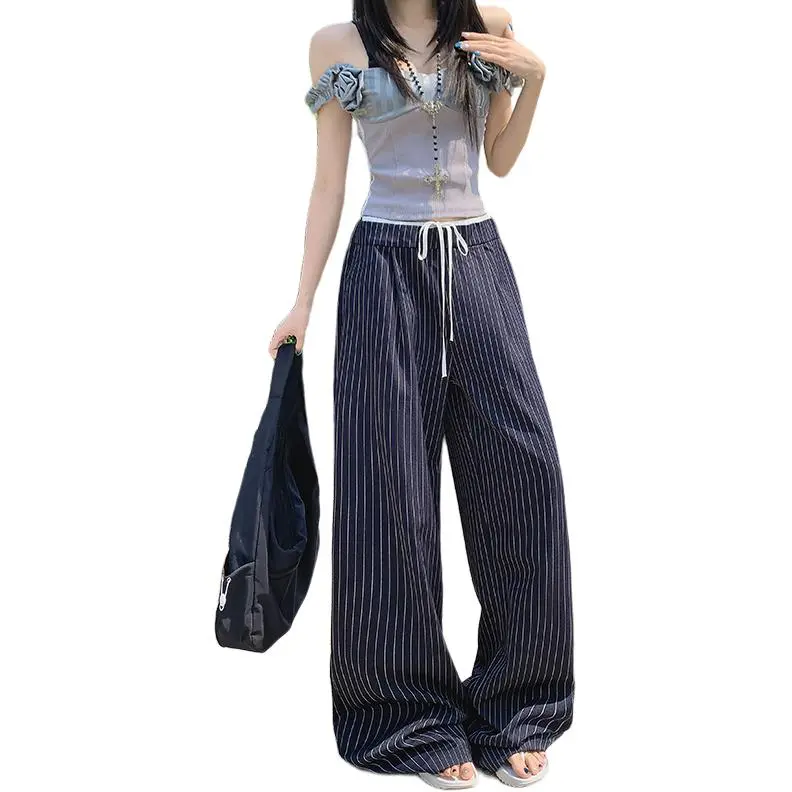 Kazakhstan Casual Pants Women's Dark Blue-2
