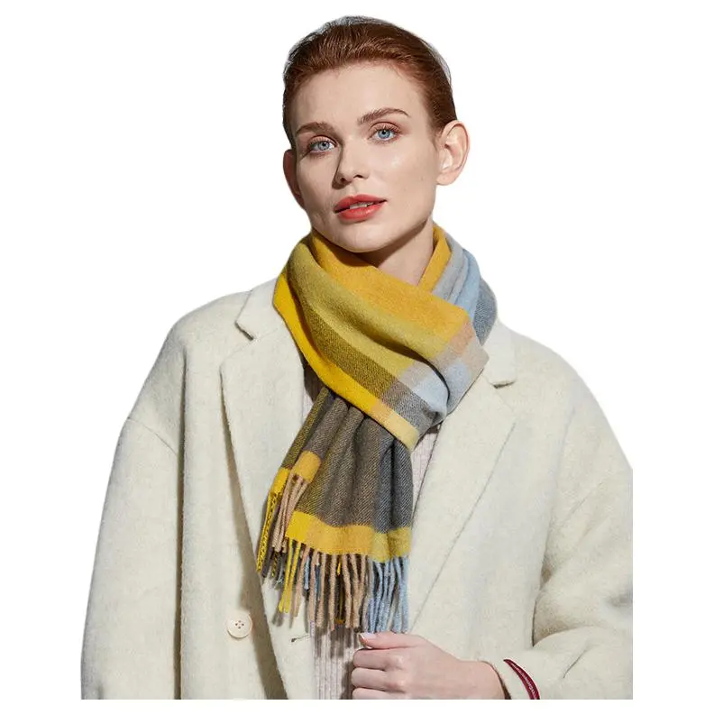 H YXIANG Wool Knit Scarves Women's-2