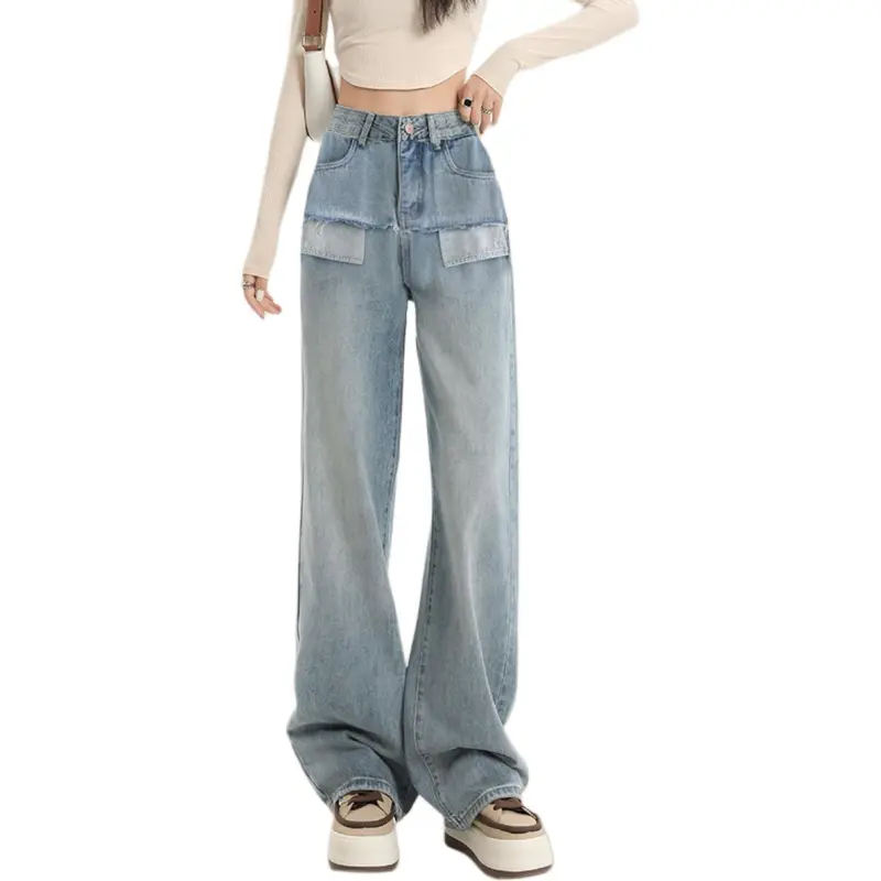 Weixi Jeans Women's Cool Tea Blue-2