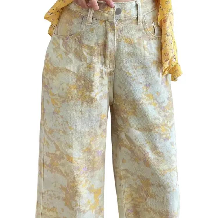BENGEN Jeans Unisex Yellow-4