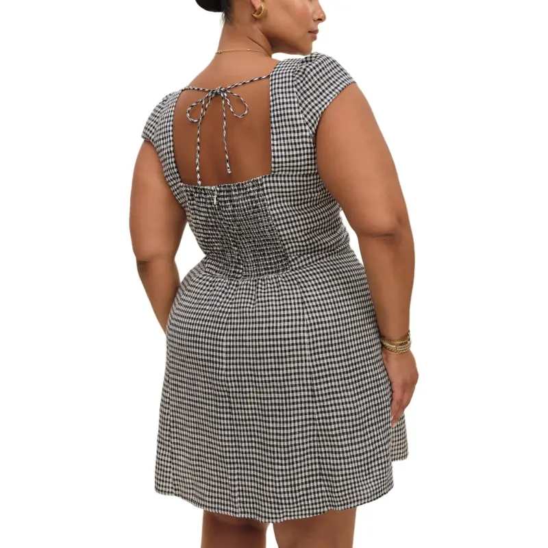 REFORMATION Loula Linen Dress Es Short Sleeved Dress Women's-1