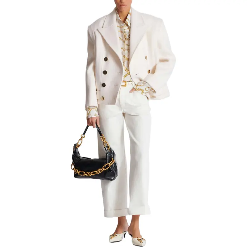 BALMAIN Cropped Cashmere Reefer Jacket-3