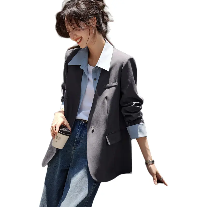 Mo Han Yi Mei Business Suit Women's Heather Gray & Blue-4