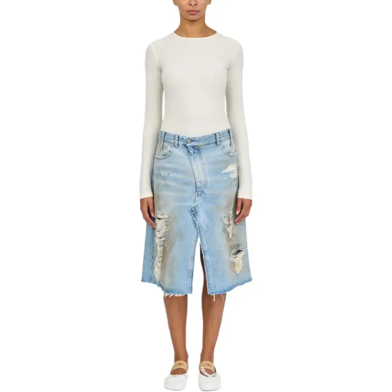 MM6 Maison Margiela Ripped detail Denim Skirt-1