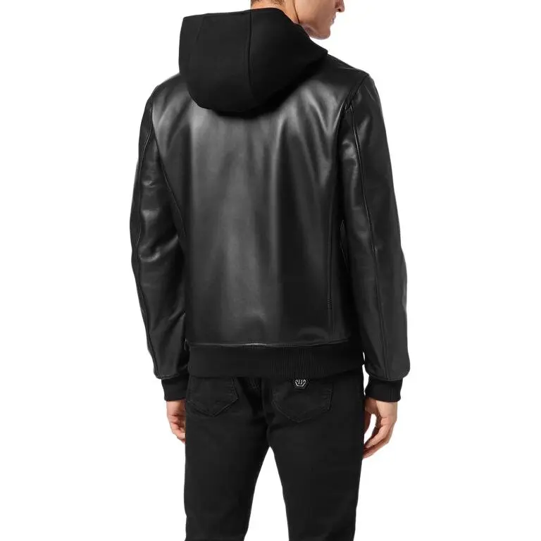 PHILIPP PLEIN Logo Plaque Hooded Bomber Jacket-2