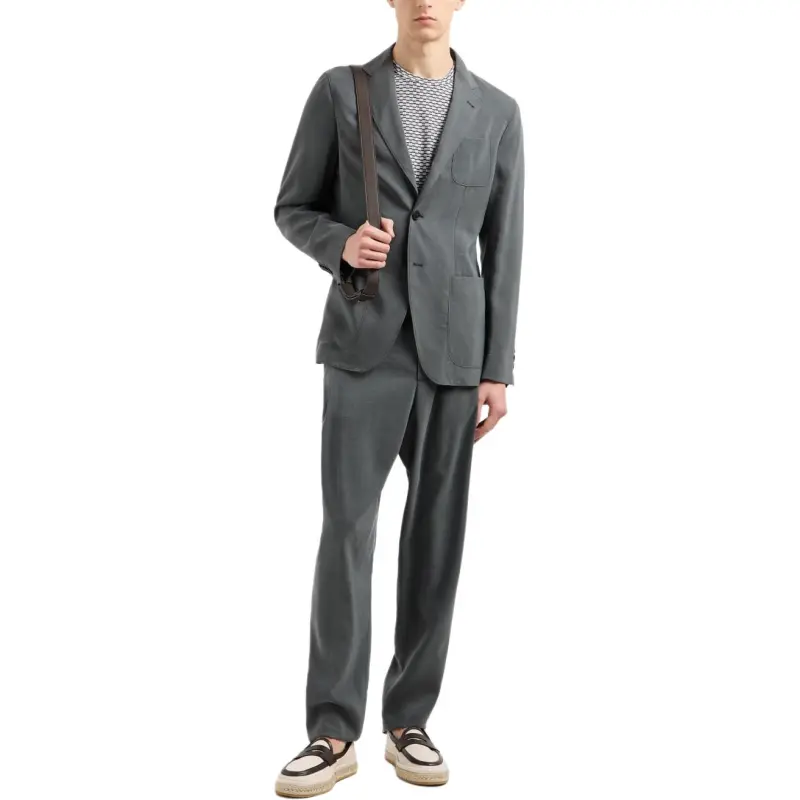 GIORGIO ARMANI Upton Line Single breasted Jacket In Washed Silk-1