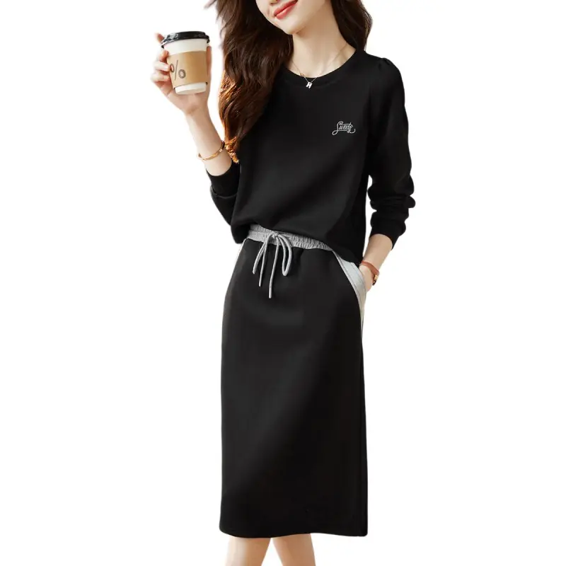 Mo Han Yi Mei Skirt Set Women's Black-2