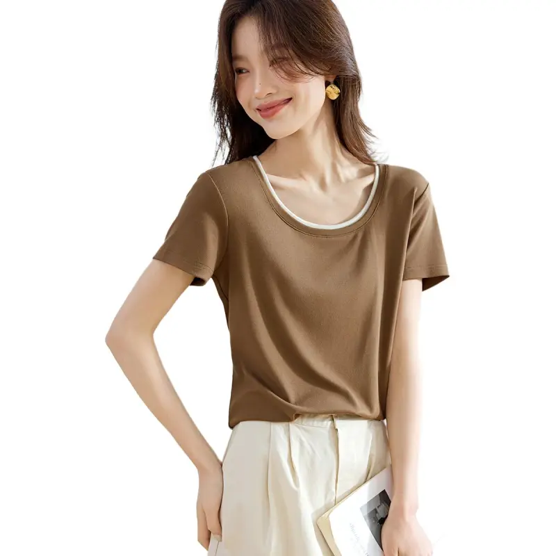 Mo Han Yi Mei T Shirt Women's Dark Khaki-4