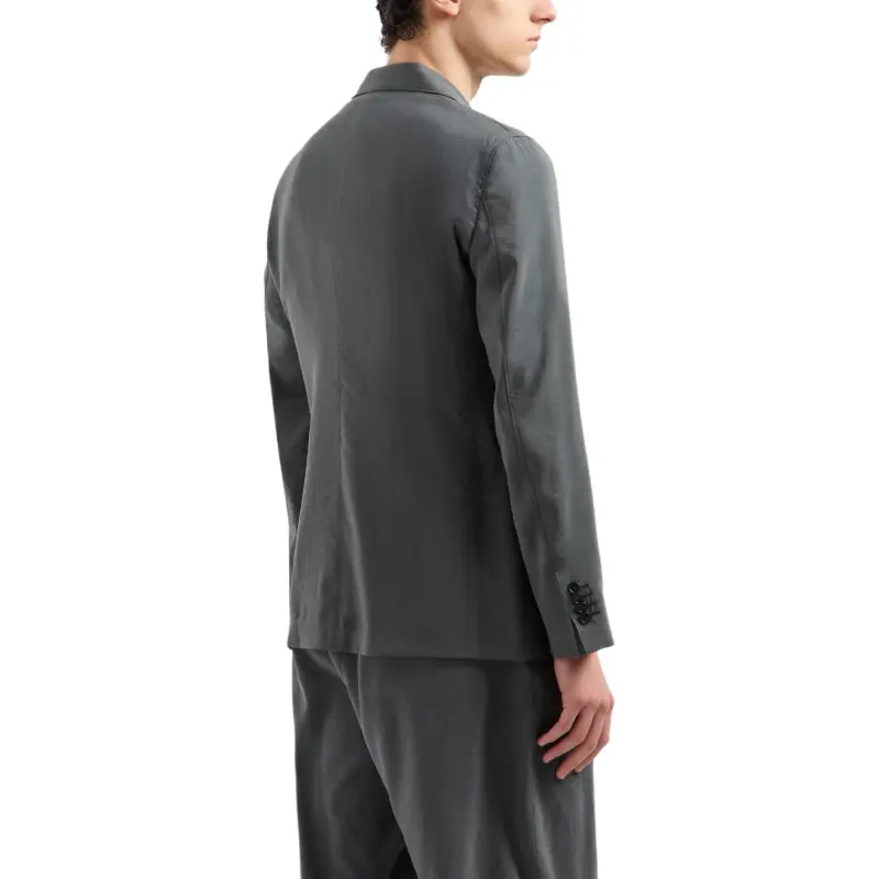 GIORGIO ARMANI Upton Line Single breasted Jacket In Washed Silk-4