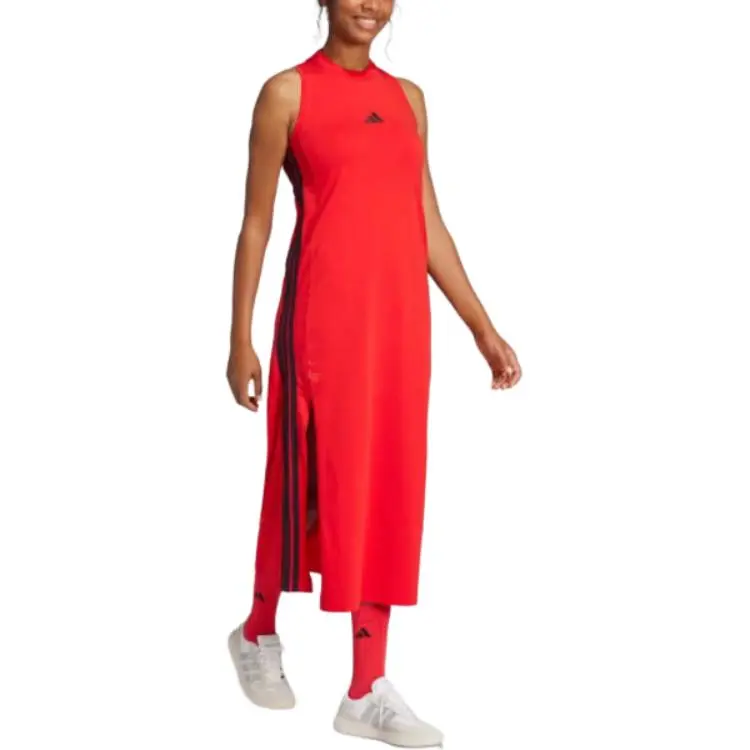 Adidas Free Shipping With AdiClub Essentials 3 Stripes Long Racerback Dress-3