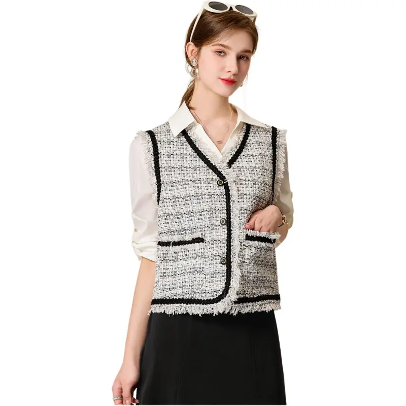 FENHONGMALI Vests Women's White-1