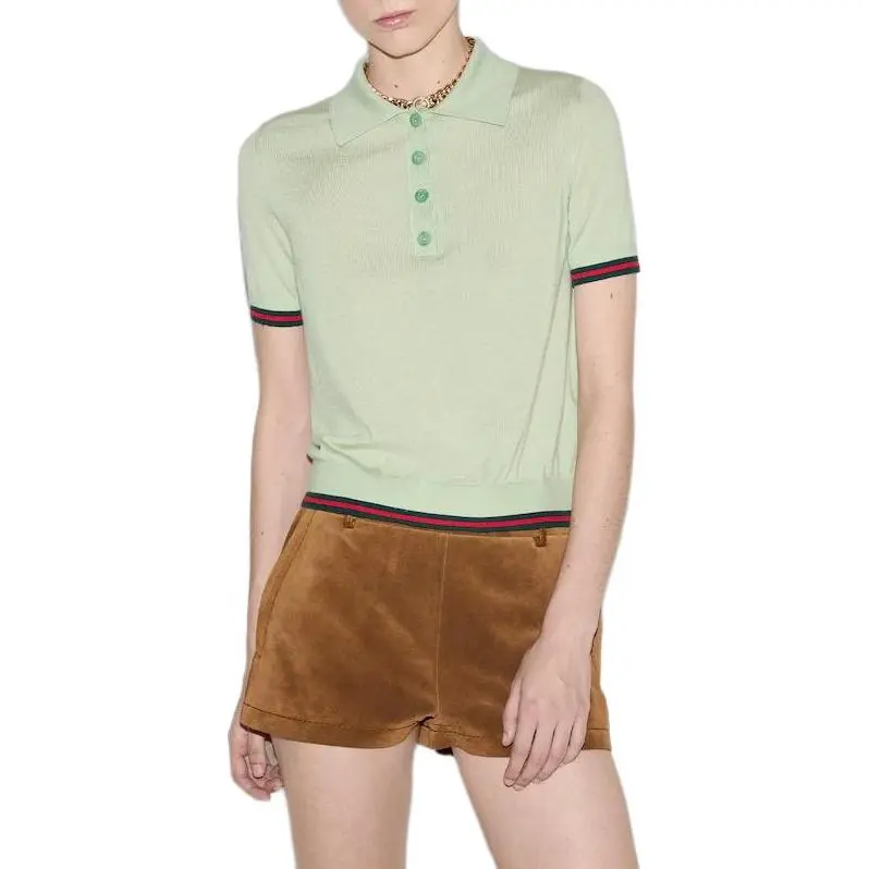 GUCCI SS25 Polo Shirt Women's Light Green-1