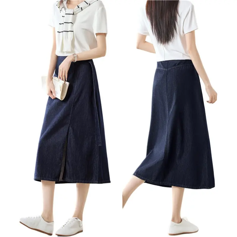 Mo Han Yi Mei Denim Long Skirt Women's-2