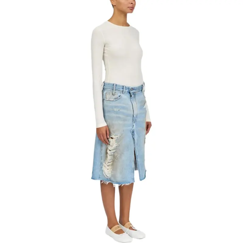 MM6 Maison Margiela Ripped detail Denim Skirt-3