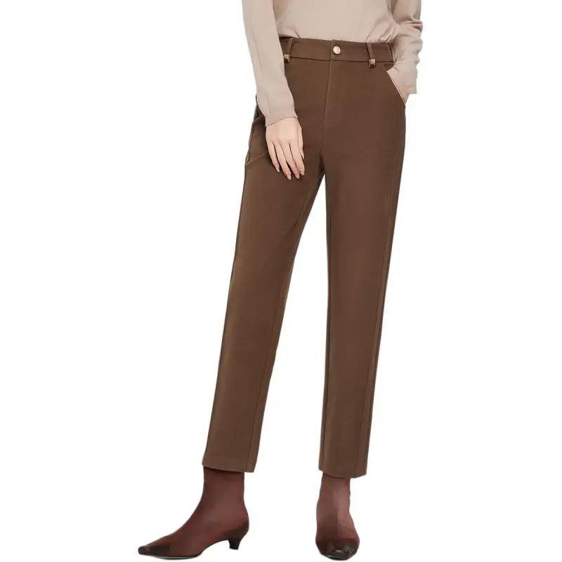 E.BECKY Casual Pants Women's Coffee-2
