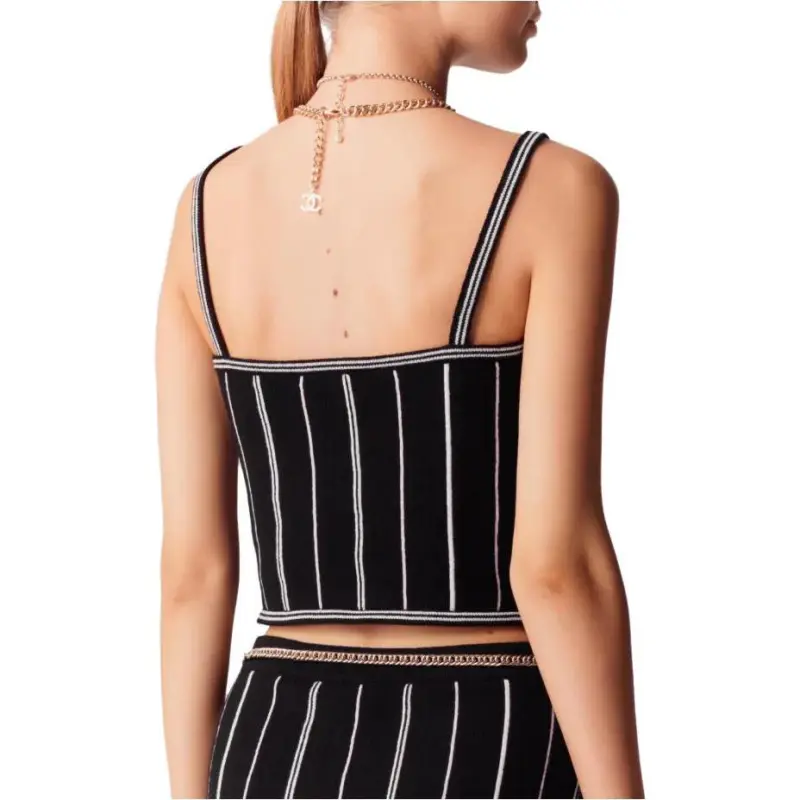 CHANEL 23 Spring Summer Tank Top Women's Black-1