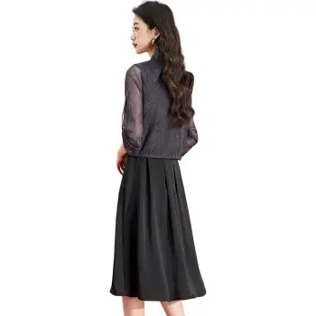 Mylan Two Piece Skirt Sets Women's Gray Blue