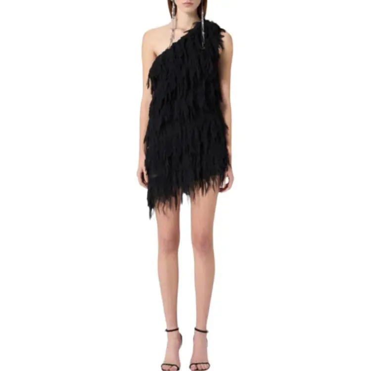 Blumarine Fringed Georgette Mini Dress-1