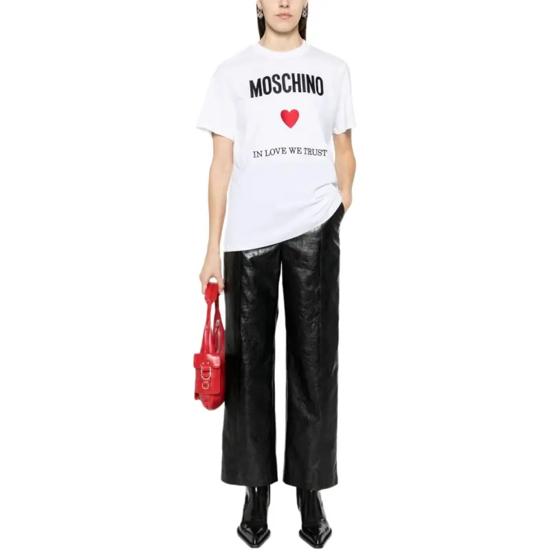 MOSCHINO In Love We Trust Cotton T shirt-2