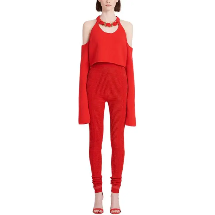 BALMAIN SS22 Sweater Women's Red-1