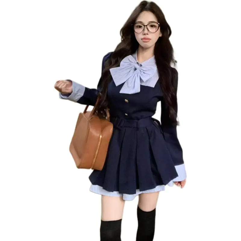 GOSO Long Sleeved Dresses Women's Blue-3