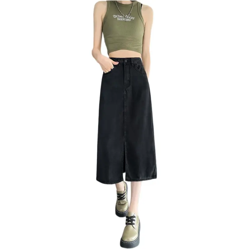 GOSO Denim Long Skirts Women's-4