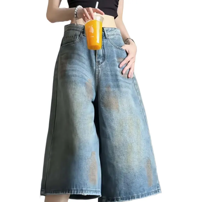 Anyveiw Denim Shorts Unisex Washed Color-3