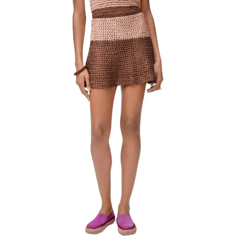 LOEWE Casual Short Skirts Women's Beige Brown-1