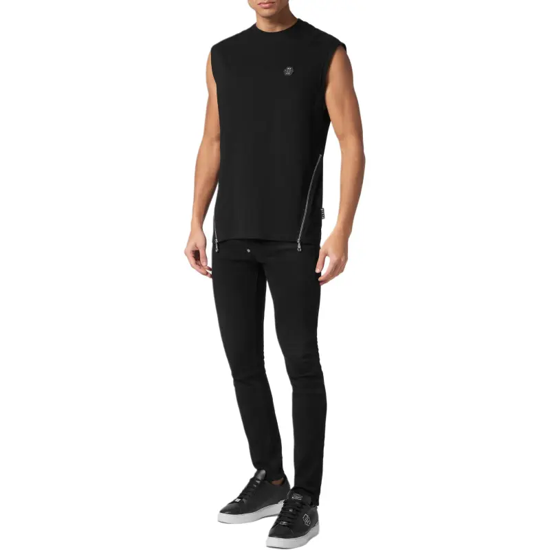 PHILIPP PLEIN Logo appliqué Cotton Tank Top-3