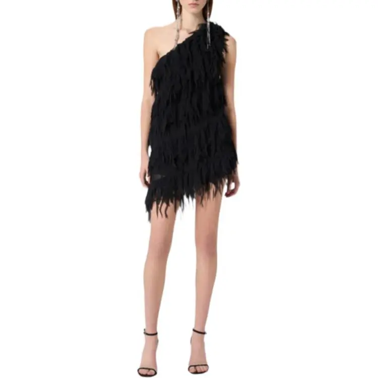 Blumarine Fringed Georgette Mini Dress-2