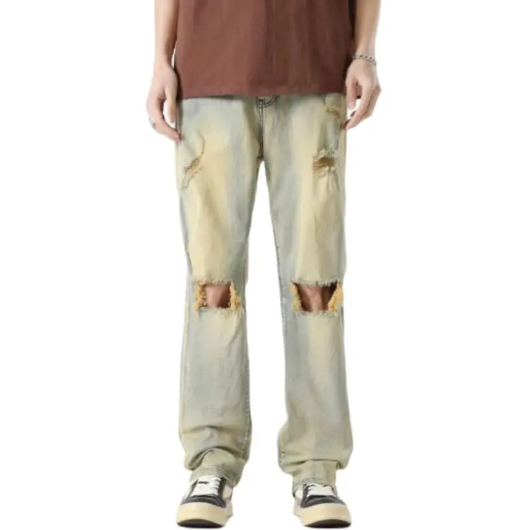 DUATOGE Jeans Men Yellow Mud-2