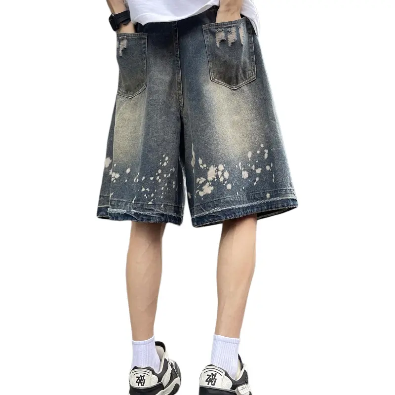 Fakeyoung Denim Shorts Unisex Vintage Blue-1