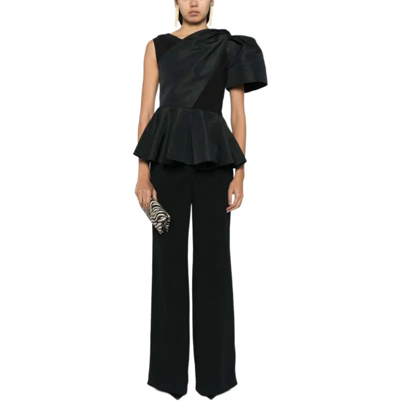 ELIE SAAB Topstitch Crepe Trousers-1