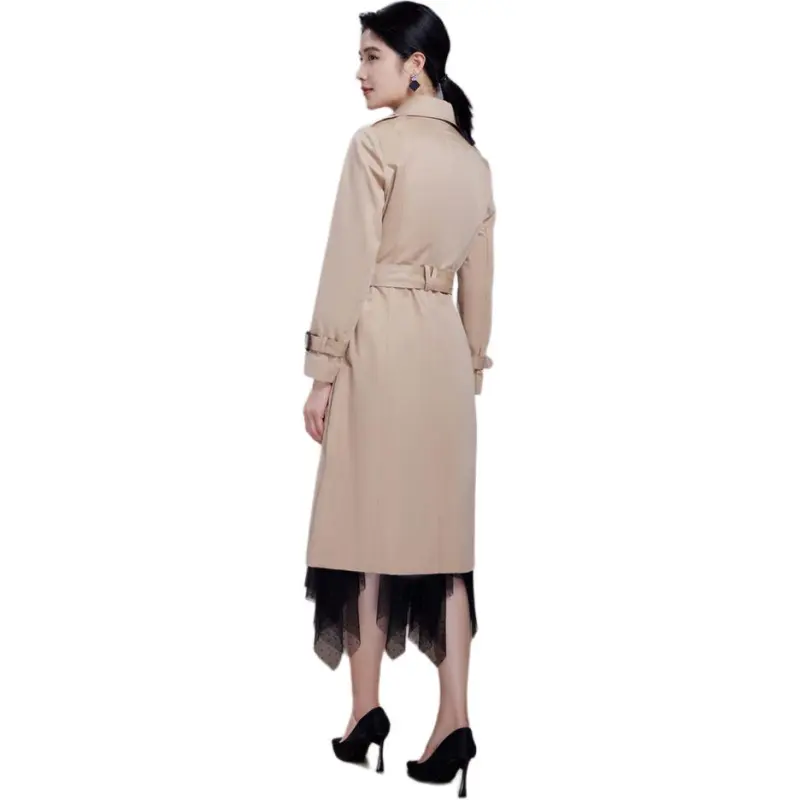 BBLLUUEE Trench Coat Women's Vanilla Apricot-0