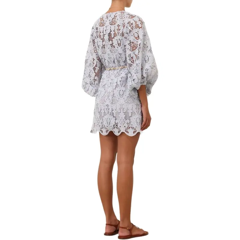 Zimmermann SS25 Long Sleeved Dress Women's Pink Blue-3