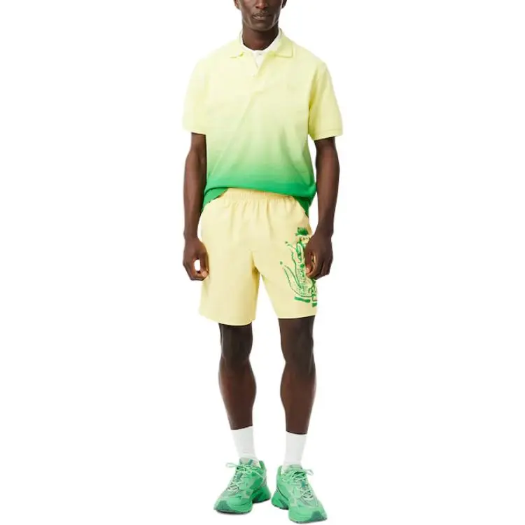 LACOSTE Logo print Swim Trunks-1