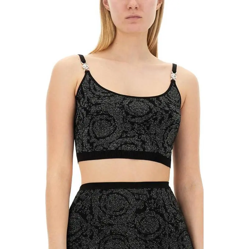 VERSACE La Greca Medusa '95 Sleeveless Cropped Top-3